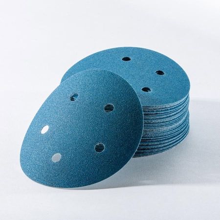 Uneeda 5 in Dia, 5 holes, Aluminum Oxide, 400 Grit, Coated Type M-175853